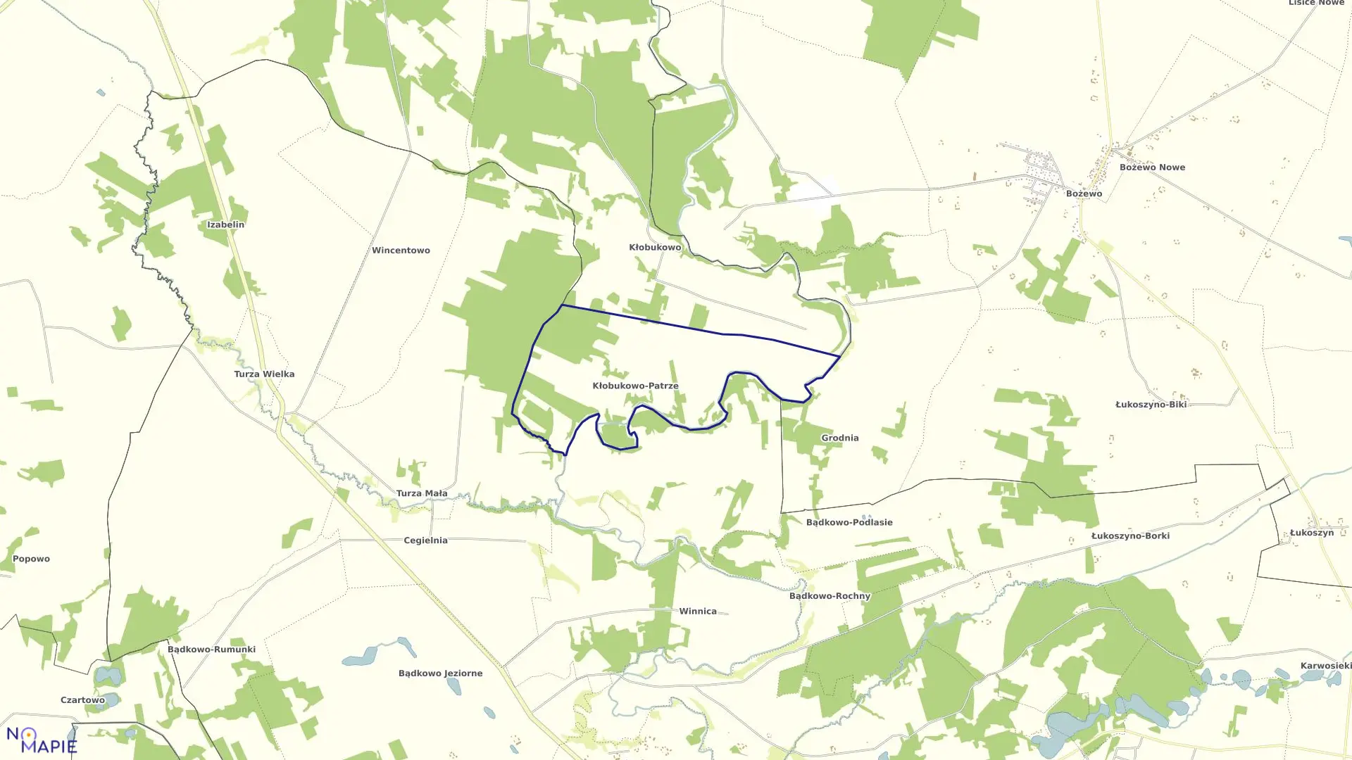 Mapa obrębu KŁOBUKOWO PATRZE w gminie Brudzeń Duży