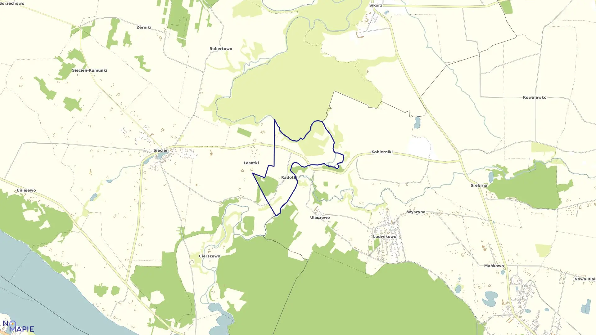 Mapa obrębu RADOTKI w gminie Brudzeń Duży