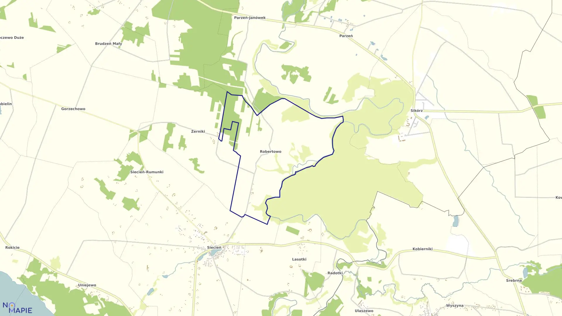 Mapa obrębu ROBERTOWO w gminie Brudzeń Duży